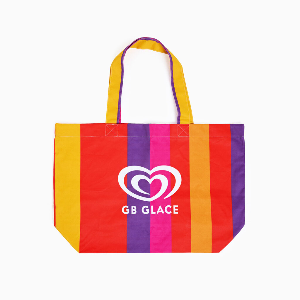 GB Glass merch tygkasse tote bag med tryck från Avisera